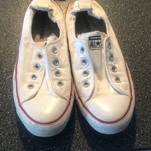 Converse Women's Chuck Taylor All Star Shoreline slip-on shoes in white. 10